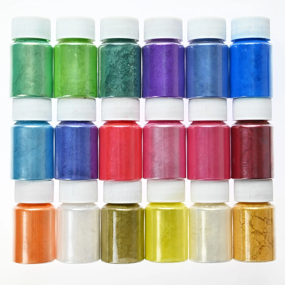 {10g} 54 Colors DIY Mica Powder Epoxy Resin Dye Pearl Pigment Natural Mica Mineral Glue Powder Material Crystal Mold Soap Making