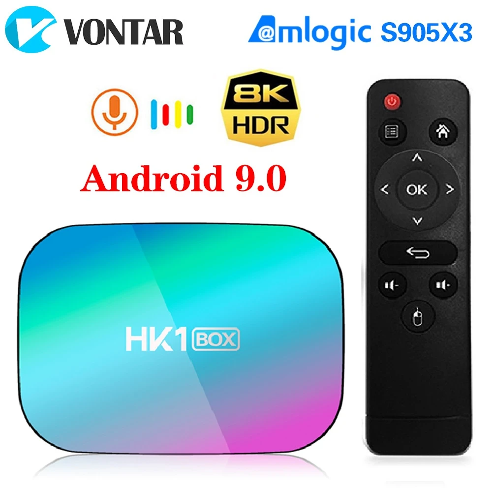 2020 VONTAR HK1 BOX 8K 4GB 128GB TV Box Android 9 Amlogic S905X3 Android 9.0 1000M Wifi 4K GooglePlay Youtube Set top box