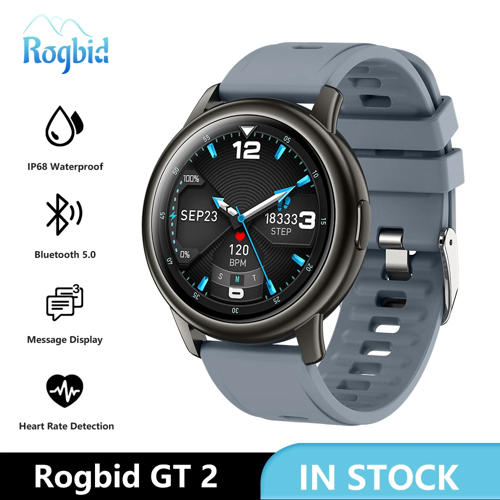 Rogbid GT 2 Smart Watches Men 2021 New Boys Girls Sport Watch Smartwatch Fitness Tracker Waterproof Clock For iOS Android Xiaomi