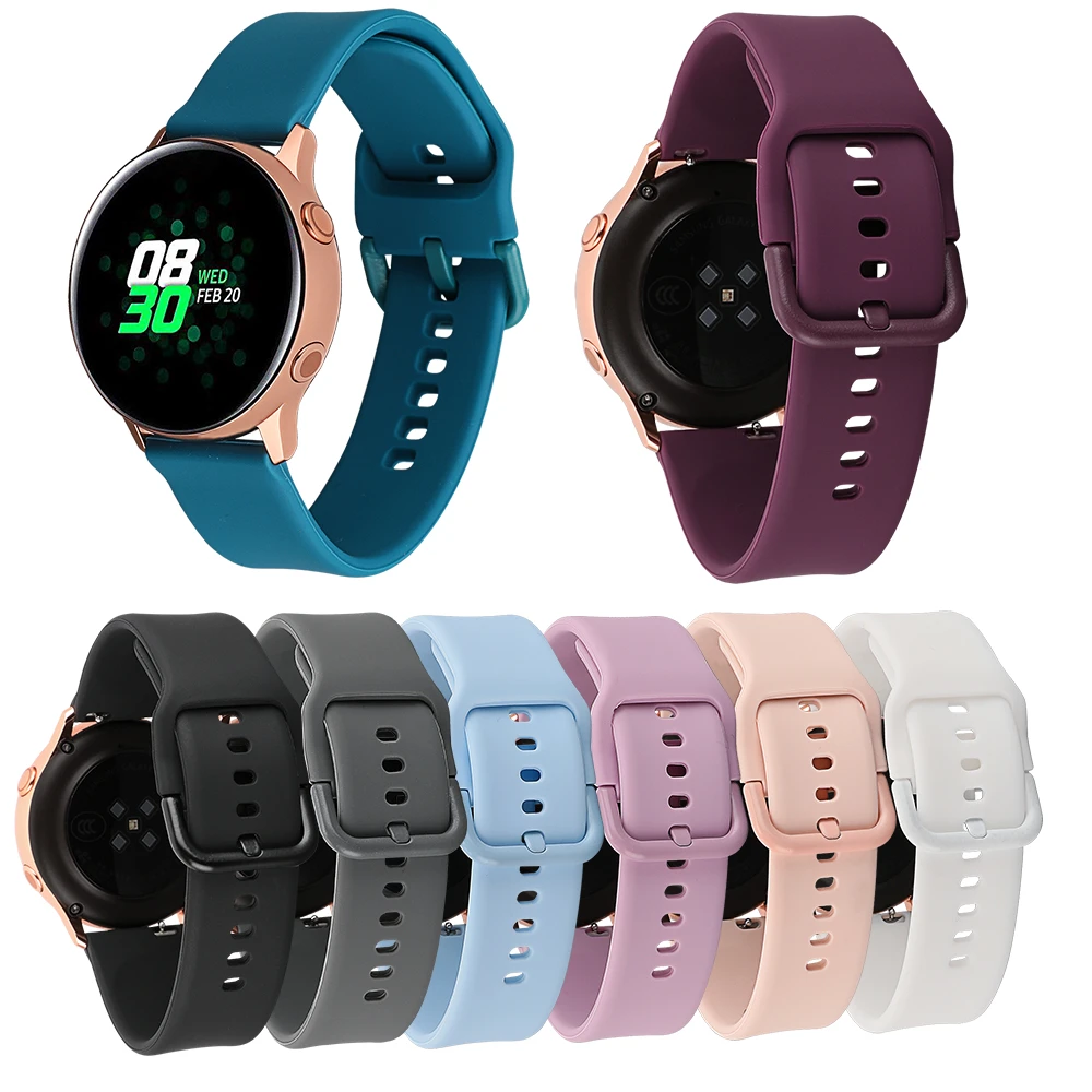 20MM  Watch Band for Samsung Galaxy Watch 42mm/Gear Sport/Garmin Vivoactive 3/Vivoactive 3 Music/Forerunner 645 Silicone Strap