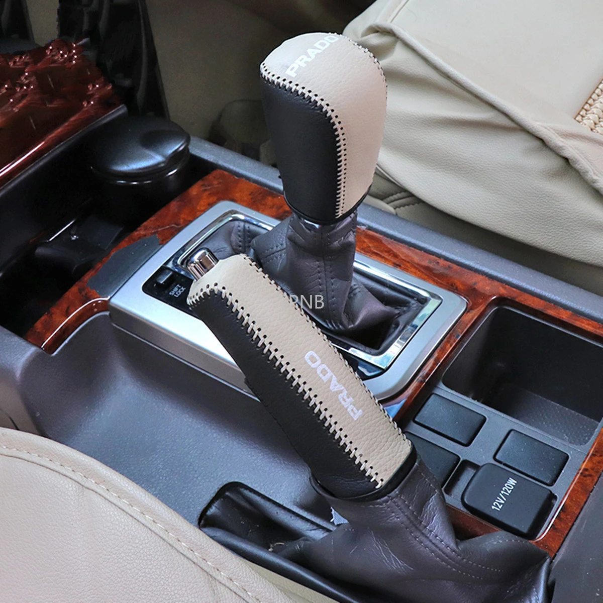 Genuine Leather Gear Shift Knob Hand Brake for Toyota Land Cruiser Prado 150 2010 2012 2013 2014 2015 2016 2017 2018 2019 2020