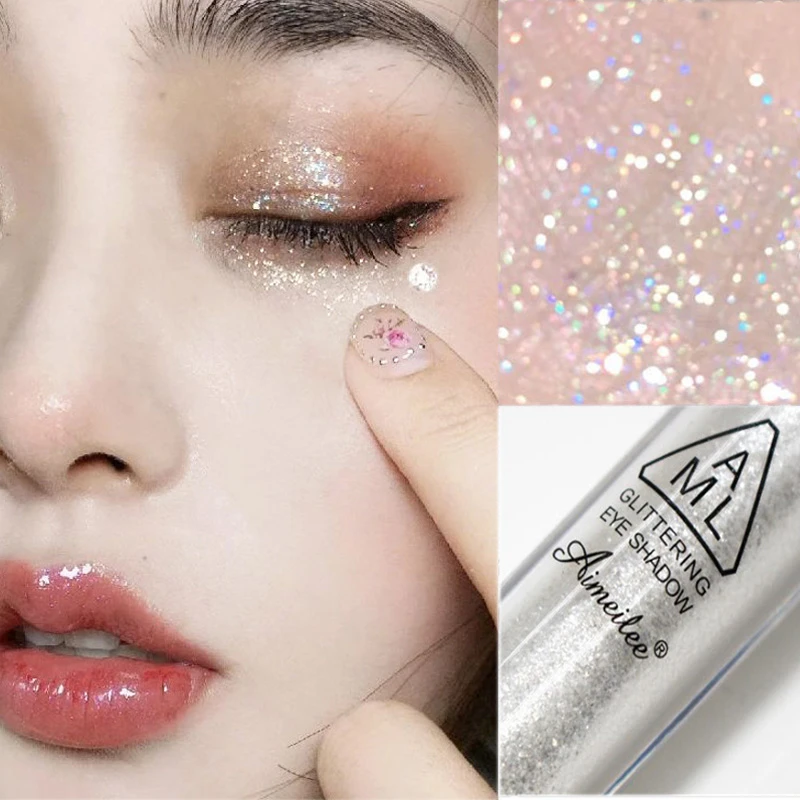 1pcs Diamond Glitter Eyeshadow Women Makeup Nude Shimmer Liquid Eye Shadow Mineral Pigment Long-Lasting Cosmetics Maquillaje