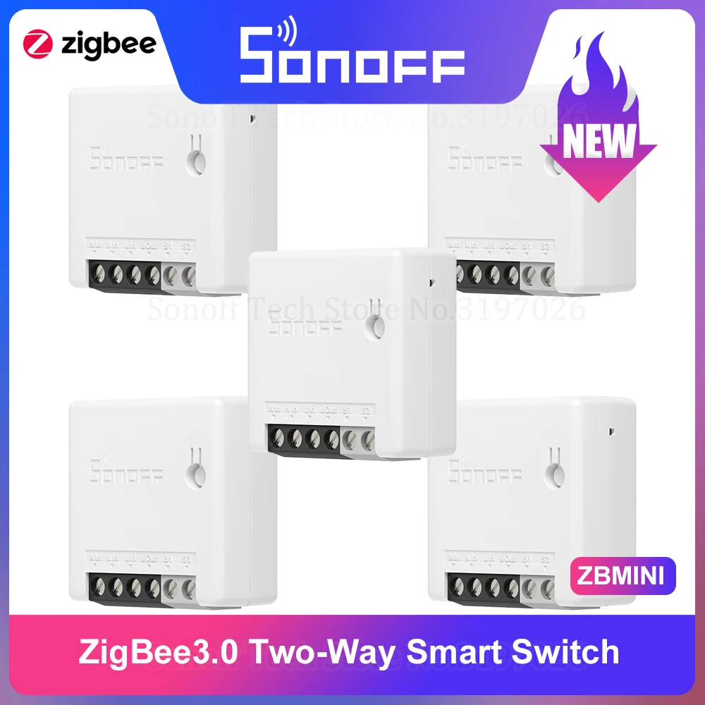 ITEAD SONOFF ZBMINI Zigbee 3.0 Two-Way Smart Switch APP Remote Control via eWeLink Support SmartThings Hub Alexa Google Home