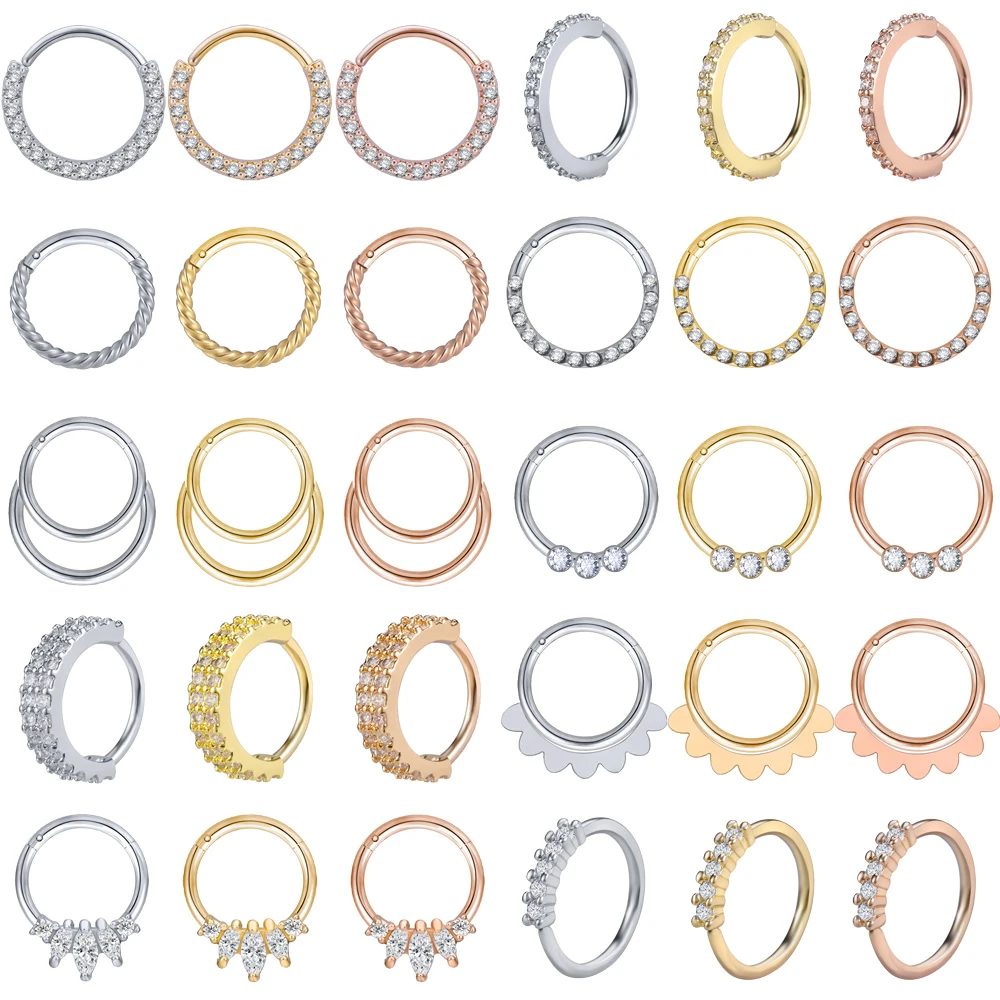 ZS 1PC Brass Septum Piercings 20G Nariz Piercings Nose Rings Daith Piercings Nariz Earrings Conch Rook Piercings Body Jewelry