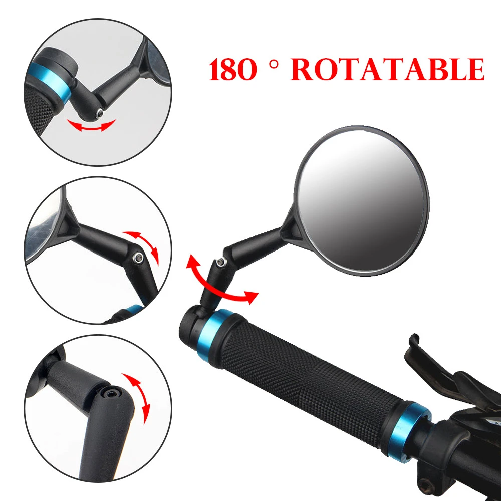 1Pc Universal Bicycle Rearview Handlebar Mirrors Cycling Rear View Mirror Adjustable MTB Bike Silicone Handle Rearview Mirror