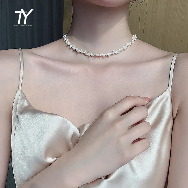 Baroque natural pearl necklace women's clavicle chain simple temperament 2020 New Jewelry Wedding Party Gift Necklace versatile