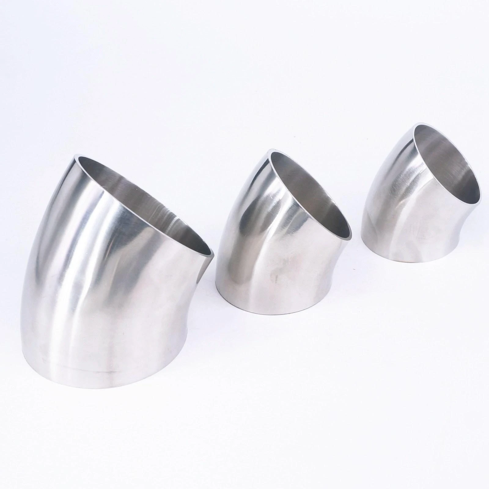O/D 16/19/25/28/32/34/38/45/51/57/60/63mm 304 Stainless Steel Sanitary Weld 45 Degree Elbow Pipe Fitting