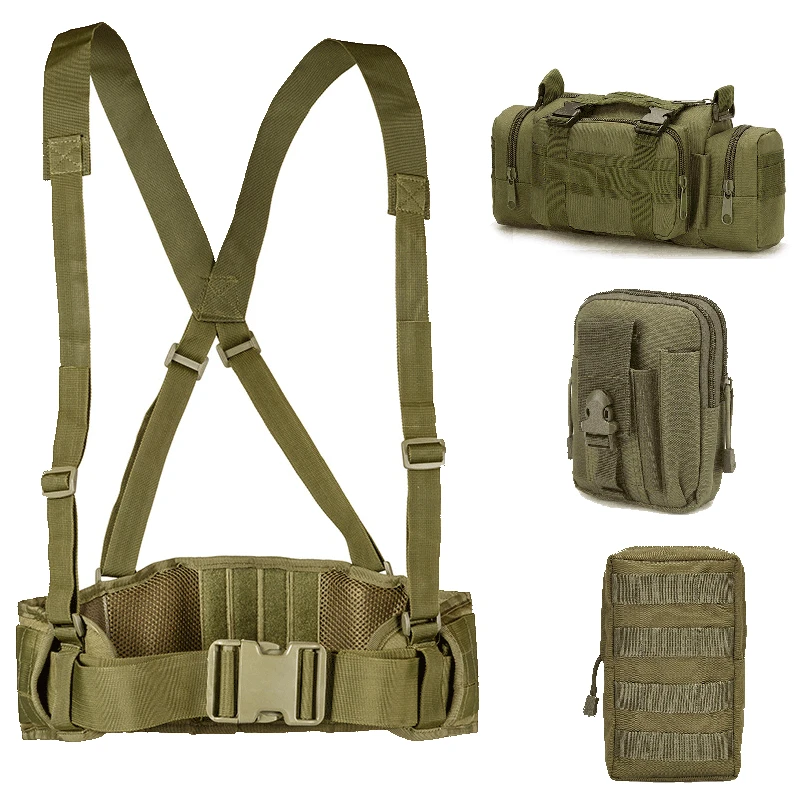 Tactical Molle Belt Army Military Special 1000D Nylon Belt Men's Convenient Combat Girdle EAS H-shaped Soft Padded Adjustable