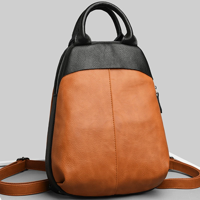 Genuine Leather backpack Fashion Luxury Women's bag Designer High Quality Female backpacks High Capacity Ladies Travel back pack