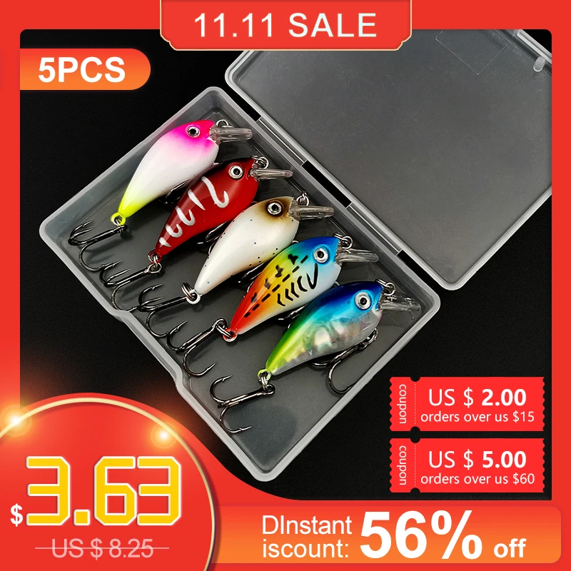 Banshee 35mm 1.9g 5Pcs Mini Crankbaits Fishing Wobbler Minnow Sinking Jerkbaits Swimbait Artificial Hard Baits For Trolling Lure