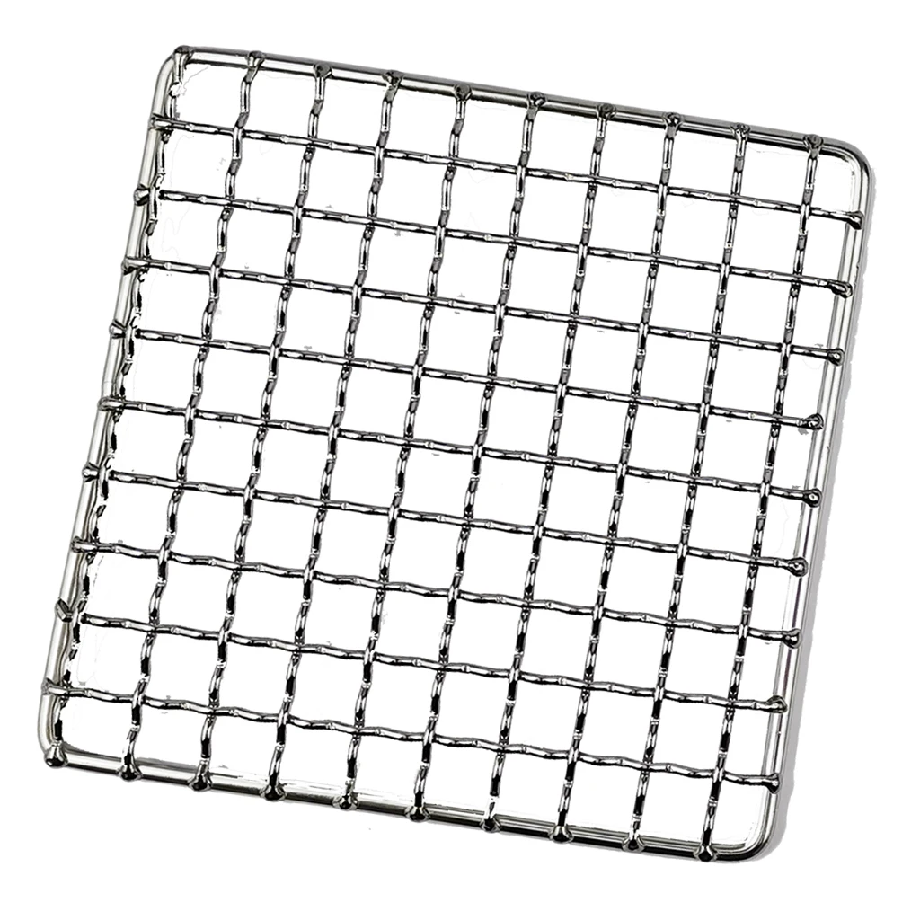 Stainless Steel Barbecue Grill Net, Meshes Grate Wire Net Camping Hiking Outdoor Grill