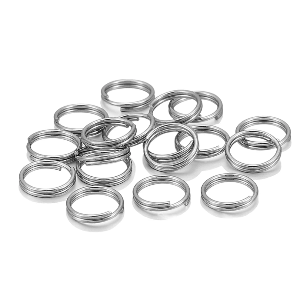 50/100pcs/lot 5-15mm Stainless Steel Open Double Jump Rings for DIY Key Double Split Rings Connectors For Jewelry Making