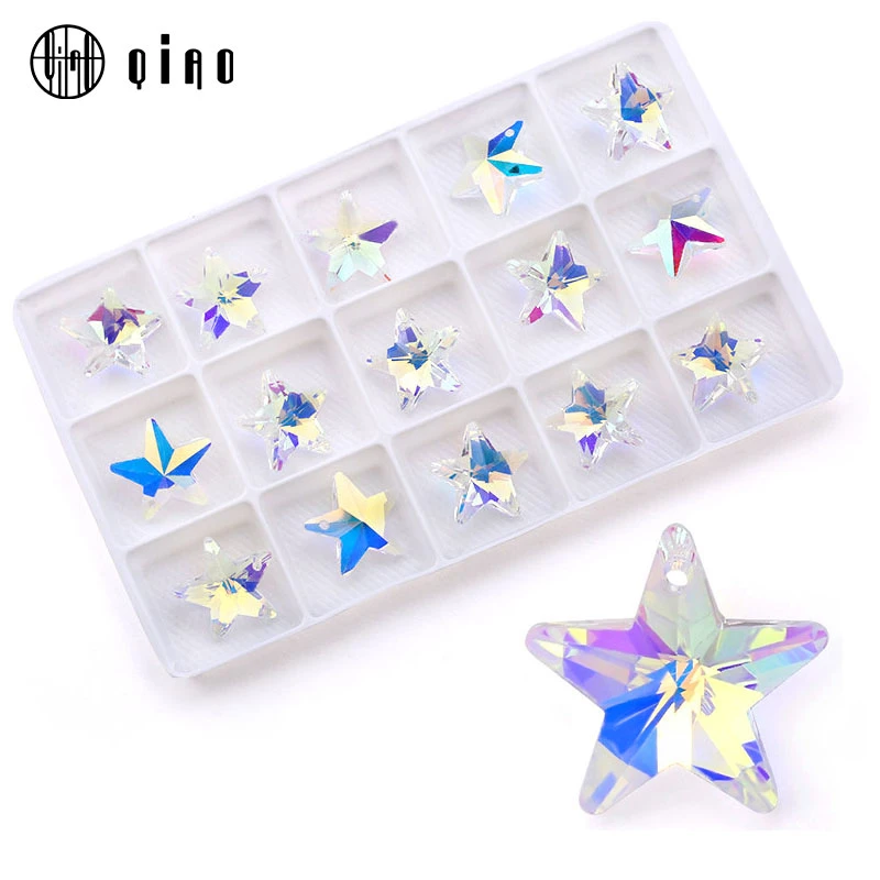 2019 NEW 15pcs/pack single hole 6714 crystal STAR beads 18mm crystal AB glass pentagram beads for Jewelry making Earrings DIY