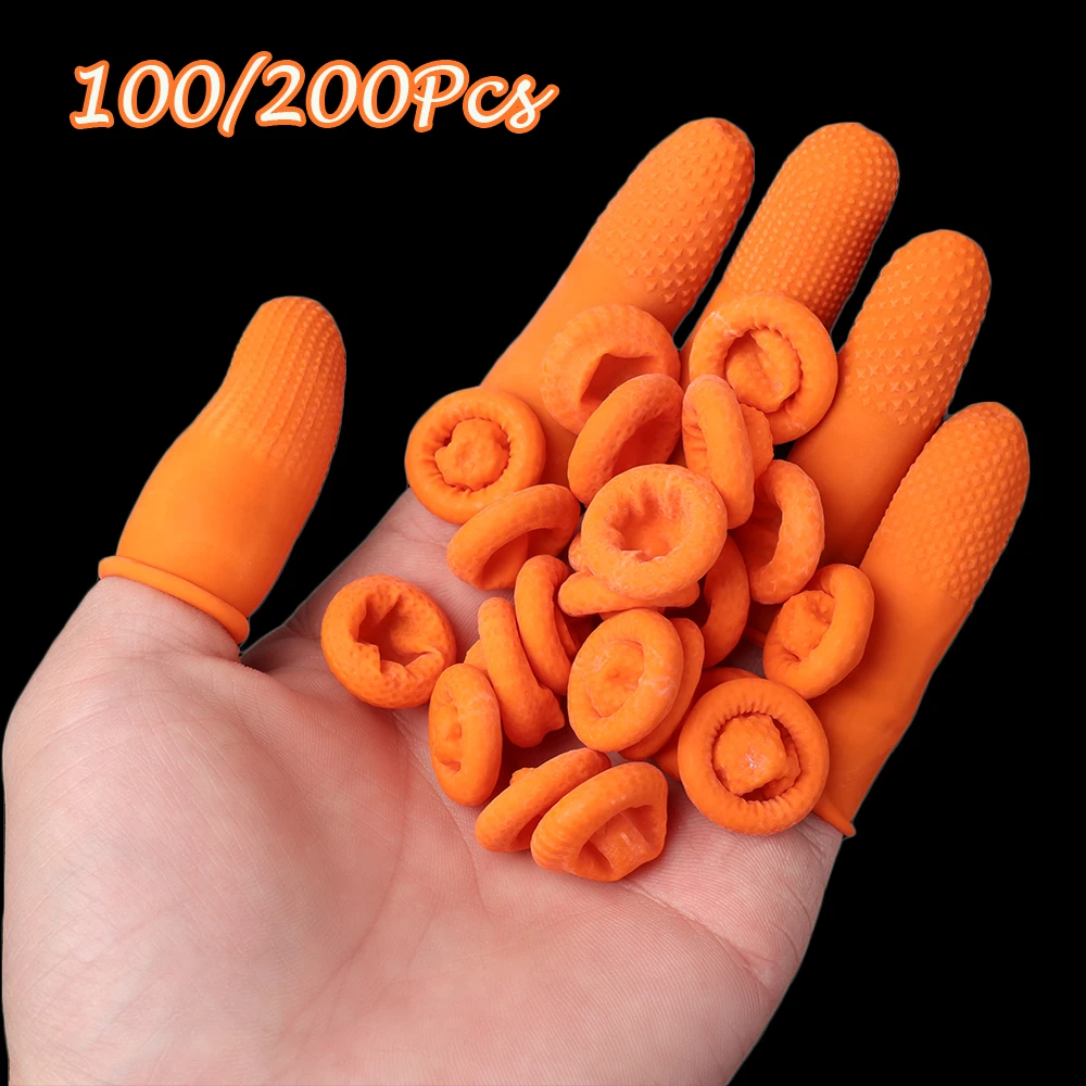 92Pcs Reusable Fingertips Finger Cover Natural Rubber Gloves Non-slip Latex Finger Cots Protector Gloves Disposable Nail Tool