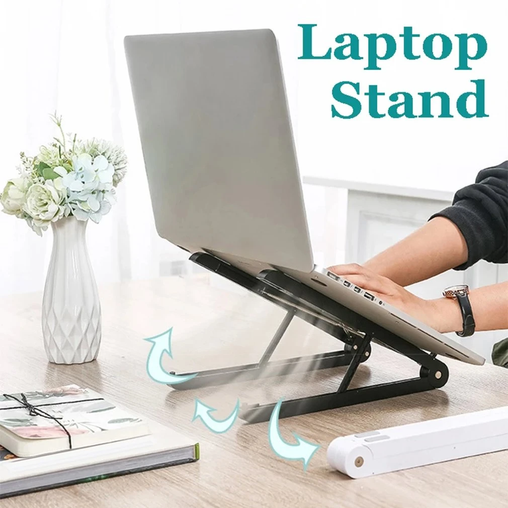 Laptop Stand for MacBook Pro Air Notebook Holder Foldable Plastic Tablet Stand Phone Stand Cooling Bracket Riser Portable
