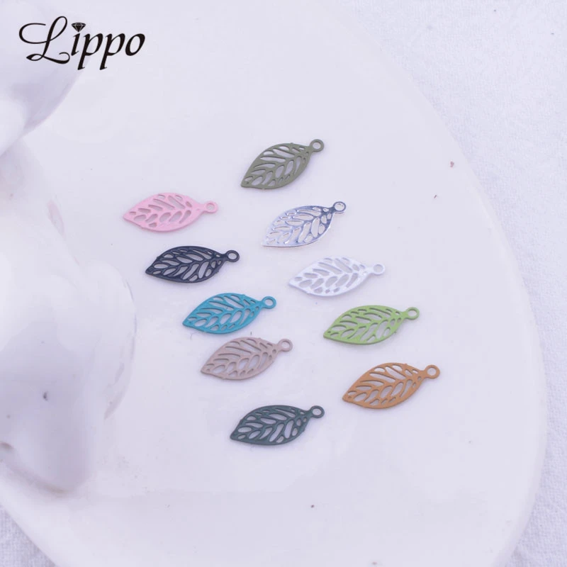 100pcs AC5121 5*11mm Small Leaves Jewelry Charms  Jewelry Earring Components