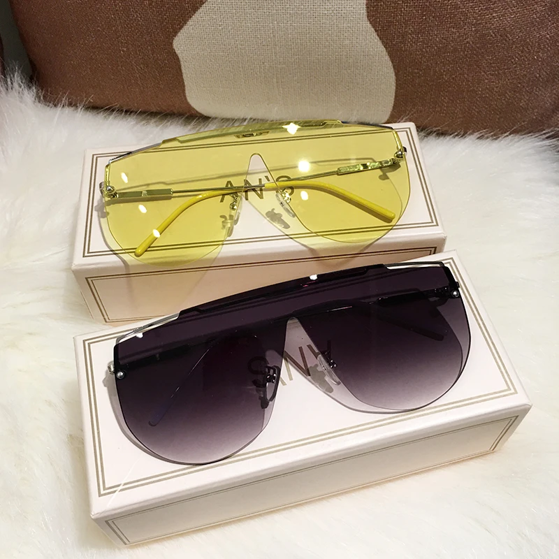 2021 New Women Oversize Sunglasses Vintage Men Fashion Brand Designer Square Sun Glasses UV400 gafas de sol Eyewear