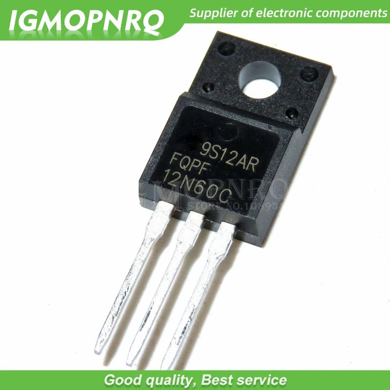 10pcs FQPF12N60C 12N60C 12N60 600V 12A MOSFET N-Channel transistor TO-220F new original