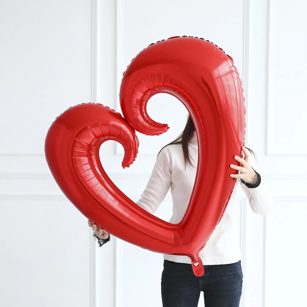 18/30/40inch giant Hollow Heart Shape Foil Balloons for Valentines day/Wedding Party decorations big size red heart globos