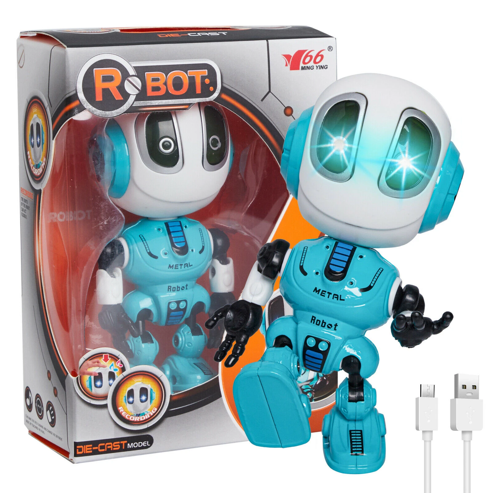 Alloy Intelligent Recording Talking Robot Dialogue Manual Deformation Robot Boy 1-2-3 Years Old 4 Children 5 Kids 6 Toys USB