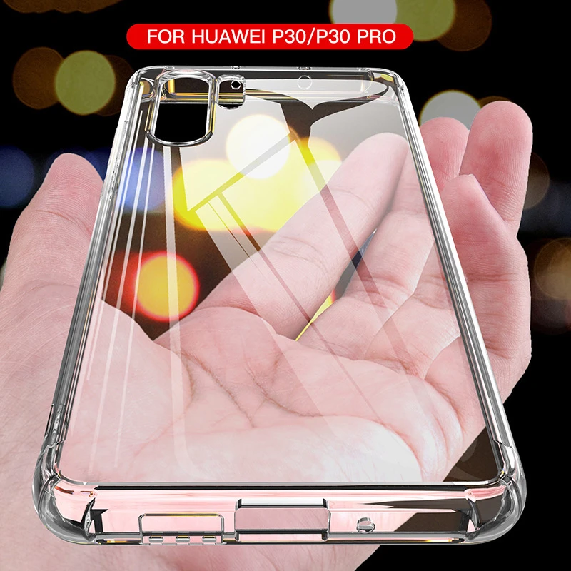 Luxury Shockproof Silicone Case For Huawei P30 P20 Lite Pro P20 P40 Mate 10 20 30 Lite Pro P Smart 2019 Transparent Back Cover
