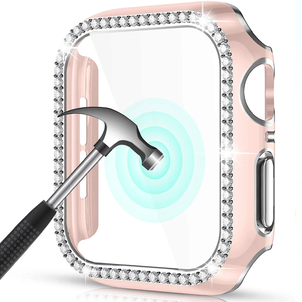 Glass+cover For apple watch case 44mm 40mm 42mm 38mm bumper Screen Protector Apple watch band series SE 6 5 4 3 accessories