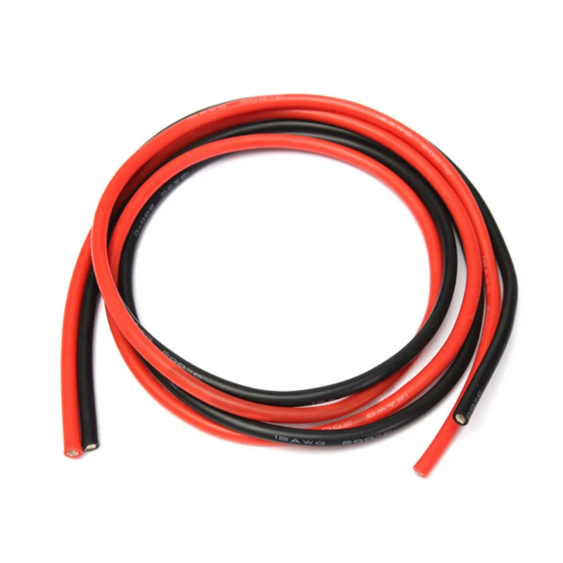 1meter Black +1meter Red Silicone Wire 14AWG 16AWG 18AWG 20AWG 22AWG 24AWG 26AWG Heatproof Soft Silicone Silica Gel Wire Cable