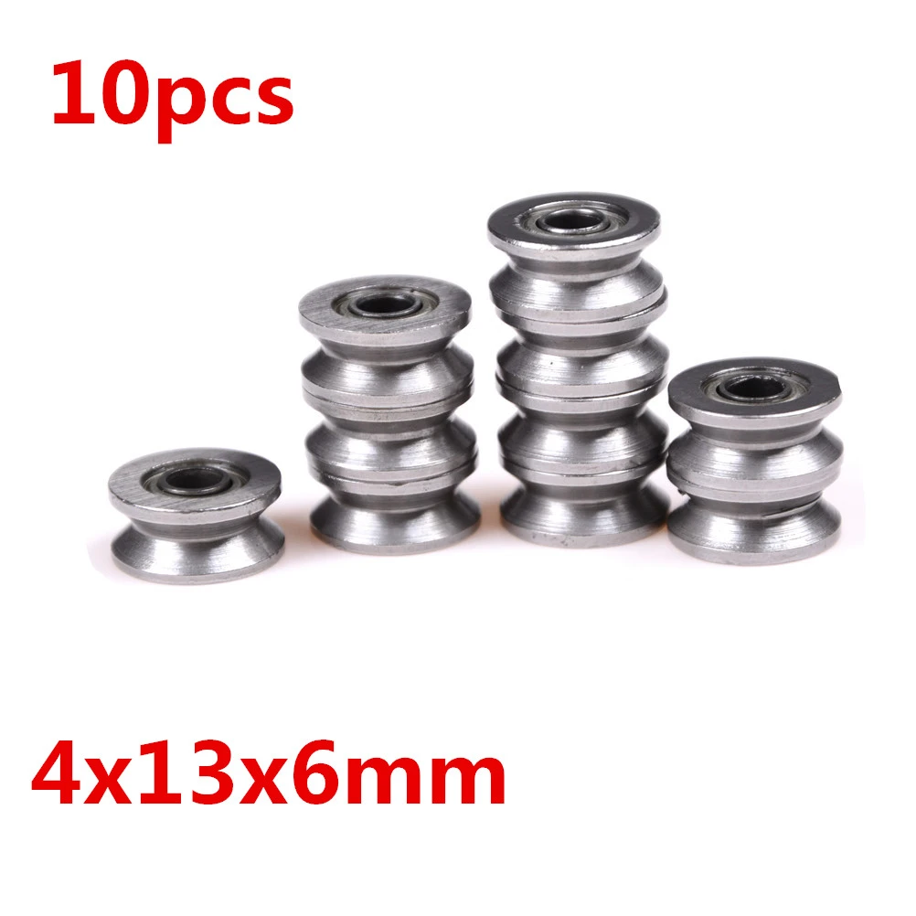 10pcs 4x13x6mm V624ZZ V Groove Roller Wheel Small Ball Bearings Pulley Wheels Bearing Wire Track Guide