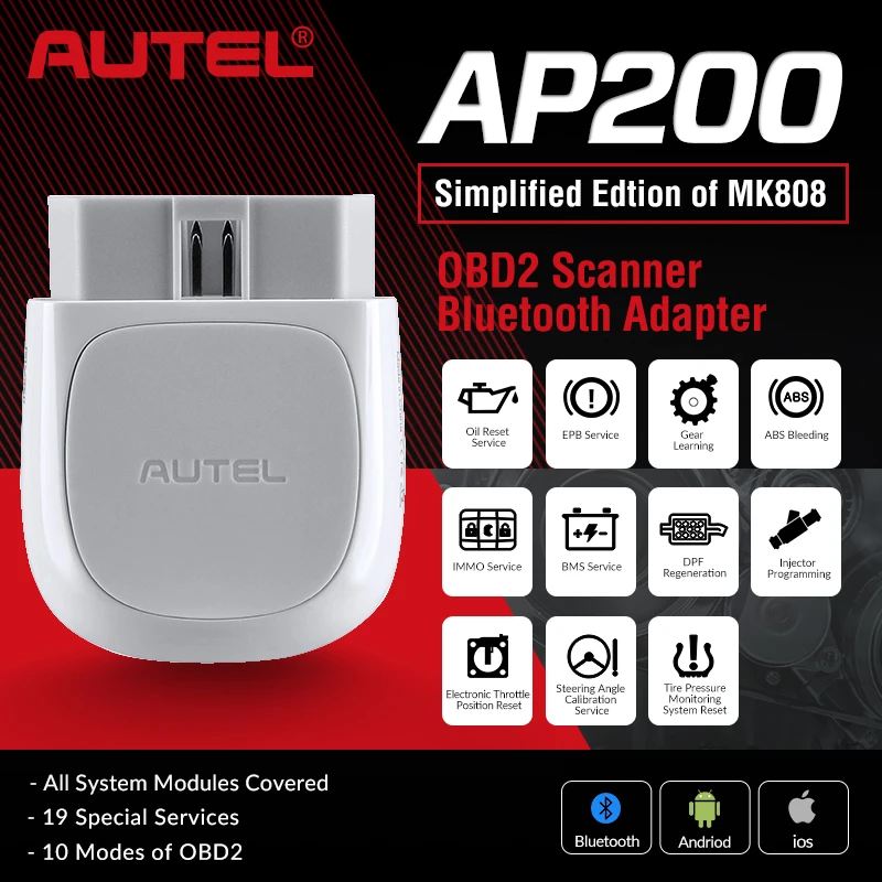 Autel AP200 Bluetooth OBD2 Scanner Code Reader Full System Diagnostic Tool diagnostic scanner PK MK808 easydiag 3.0 ThinkDiag