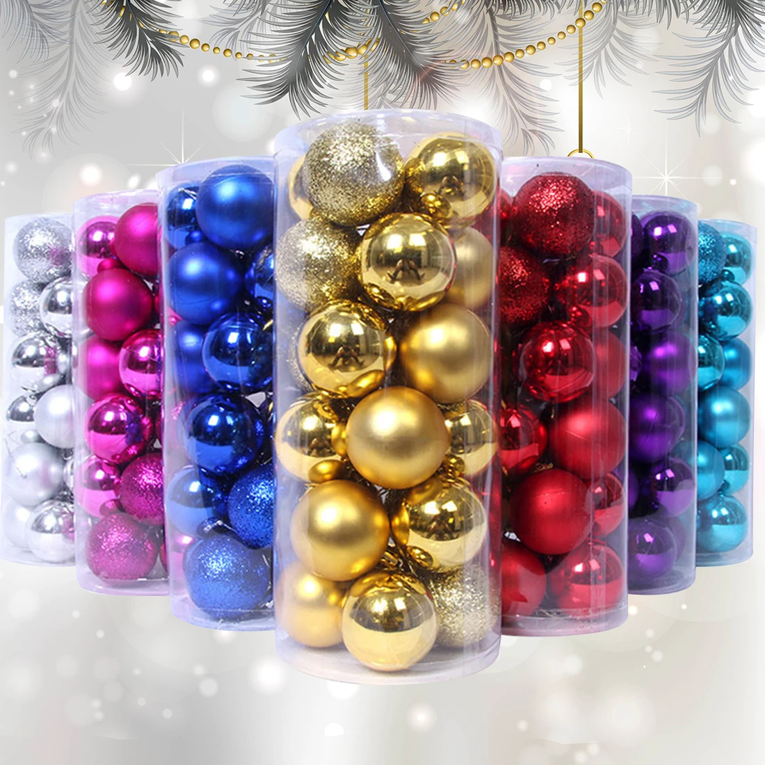 24pcs Christmas Tree Decor Ball Bauble Xmas Party Hanging Ball Ornament decorations for Home Christmas decorations Gift