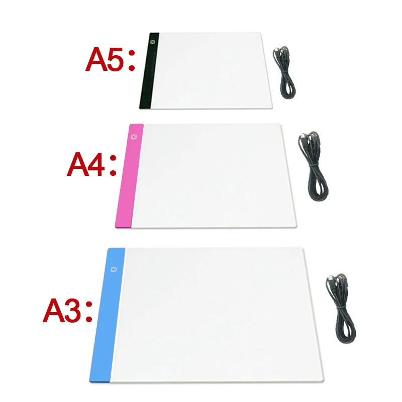 A3/A4/A5 Three Level Dimmable Led Light Copy Drawing Board Pad Tracing Light Box Eye Protection Easier for Diamond Painting Toy