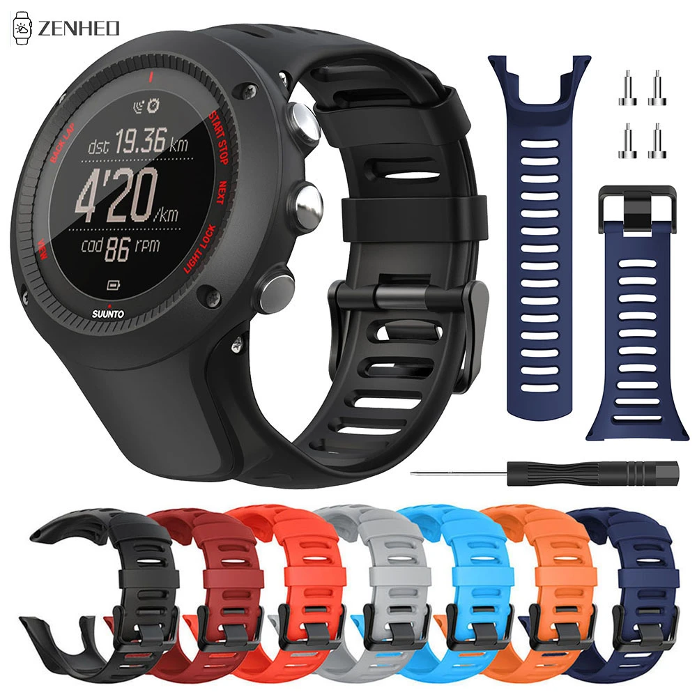 24mm Silicone Strap For Suunto Ambit Series 1/2/3 Watchband For SUUNTO AMBIT 1/2/2S/2R/3P/3S/3R Sport Watch Band