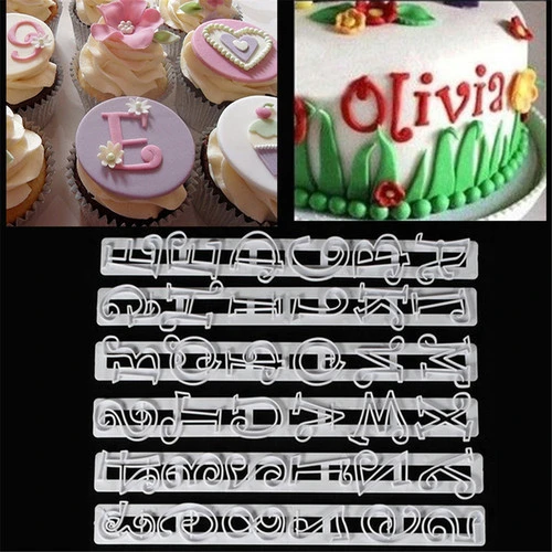 6PCS/set Russian Letters Kitchen Fondant Plastic Alphabet Letter Number Mold Cake Decorating Tools Set Baking Cookie Cutter