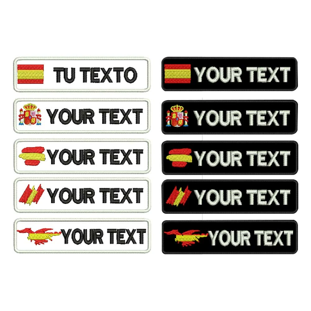 Custom SPAIN galician name patches tags personalized iron on hook backing embroidered