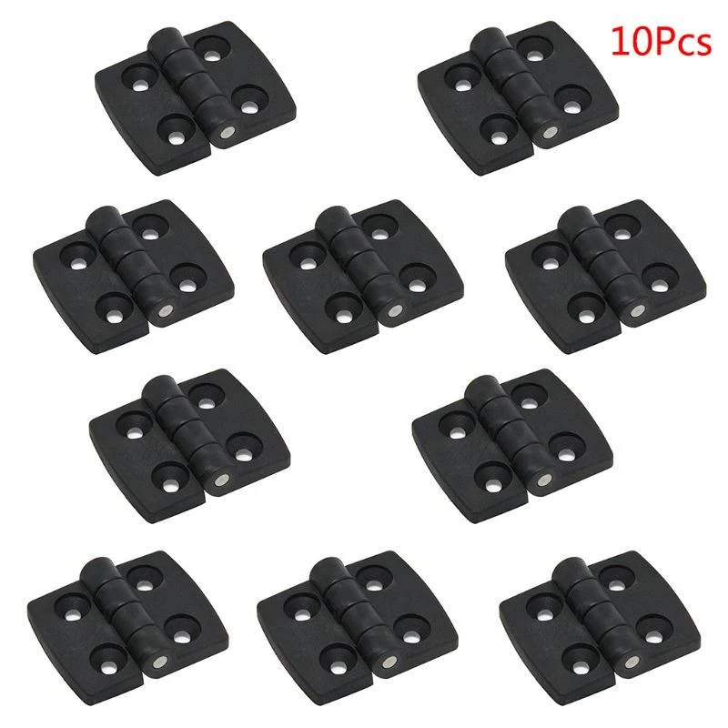 10PCS Black Plastic Door Bearing Butt Hinges Cabinet Drawer Jewellery Box Hinge Dropshipping