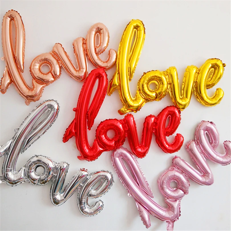 108cm Ligatures LOVE Letter large size Foil Balloon Anniversary Wedding Valentines Day Party Decoration Photo Props Supplies