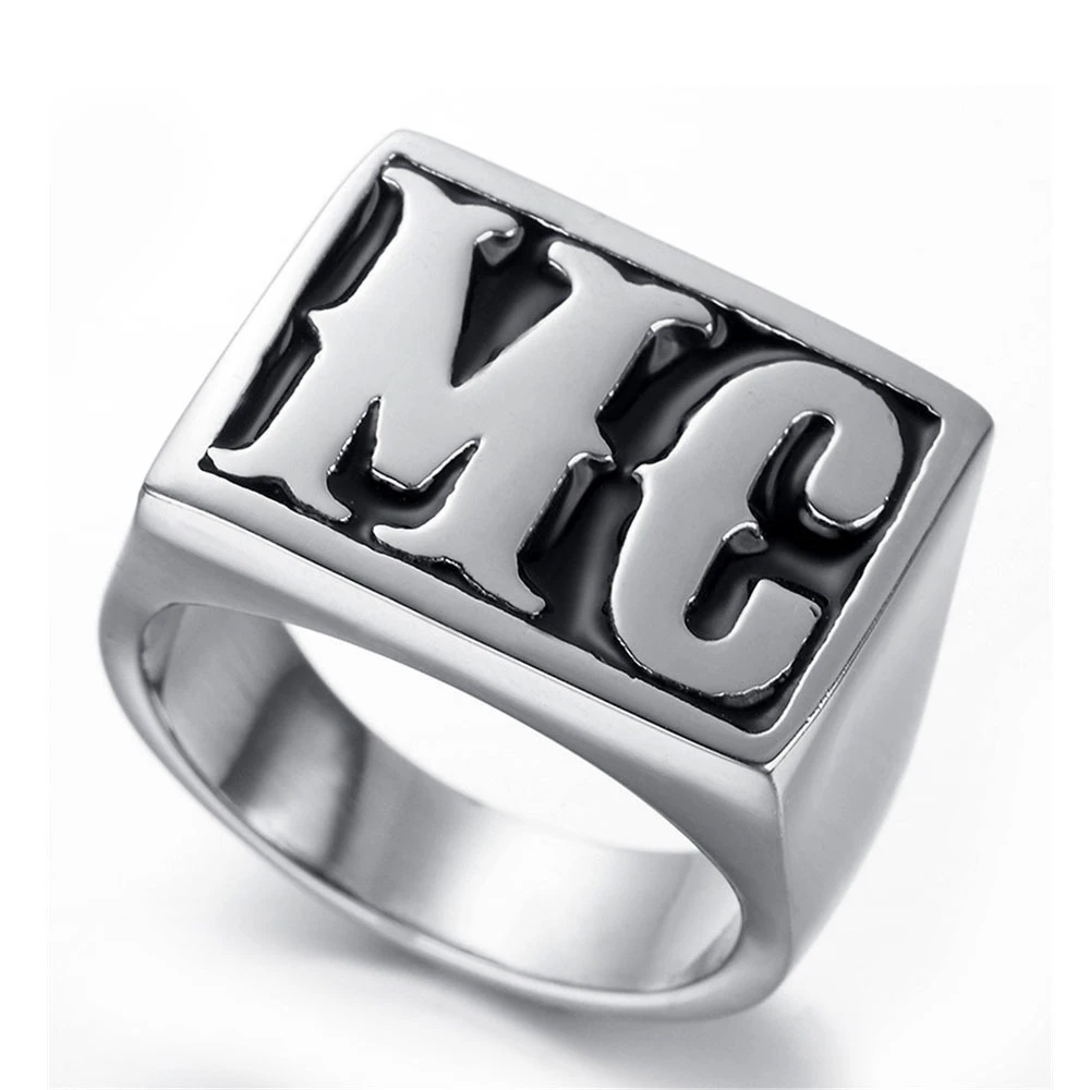 Punk Accessories MC Letters Men's Ring Party Jewelry Unique Christmas Gifts Cool Motorcycle Rings