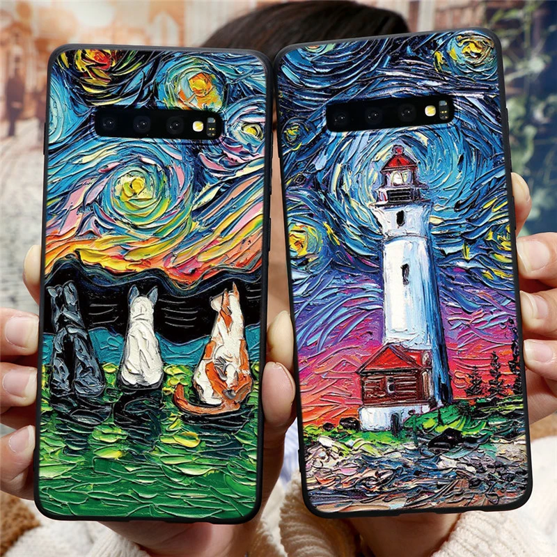 3D Emboss Case For Samsung Galaxy A52 A32 A12 A21s A31 A51 A71 A70 A50 A20S A7 2018 Note 20 S21 S20 FE Ultra S10 Plus Fundas