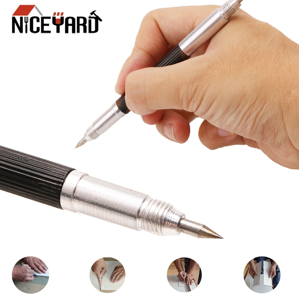 NICEYARD Portable Alloy Double-headed Tip Scriber Pen Marking Engraving Tools Glass Ceramic Marker