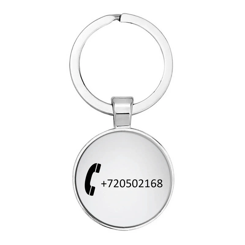 Custom Engraved Keychain Stainless Steel Personalized Gift Customized Phone Number Anti-lost Keyring Key Chain Ring