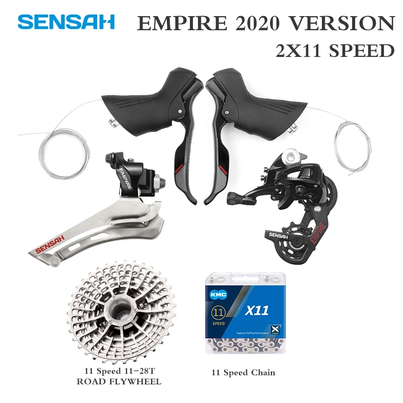 SENSAH EMPIRE Road Bike 2*11 Speed  Bicycle Shifter Lever Rear Derailleur Groupset Cassette Flywheel KMC Chain ST-2400 ST-3503