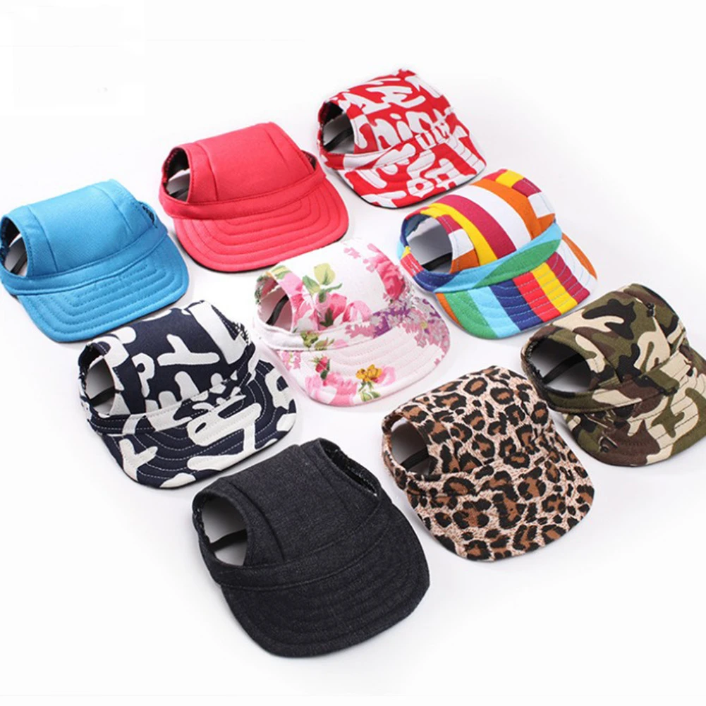 cute Pet fashion solid color Dog Hat Baseball Cap Windproof Travel Sports Sun Hats for Puppy Large Pet Dog Outdoor Accessories