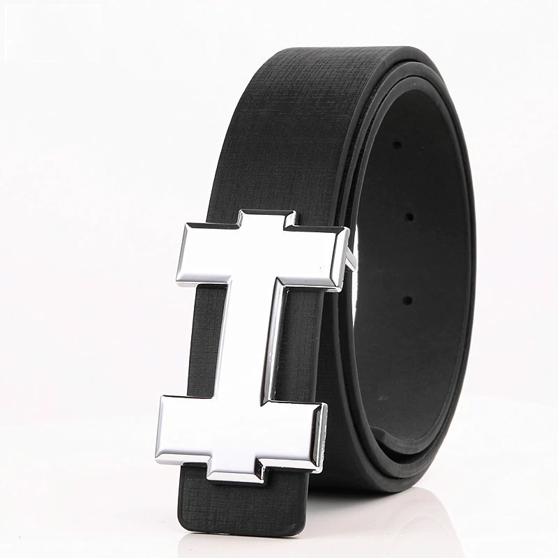 Luxury Designer H Brand Belts Men Youth  High Quality Male PU Leather Women Belt Accessories for Teens Jeans Belt Black 3.3 Cm