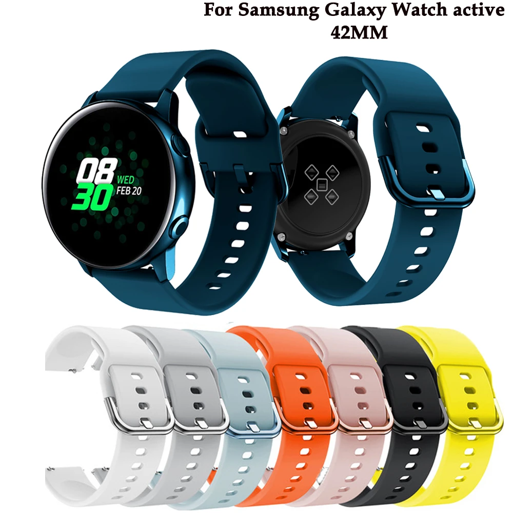 20mm Watch Strap for Samsung Galaxy Watch Active 2 Silicone Watch Band Bracelet Sport For Amazfit bip Belt Replacement Strap