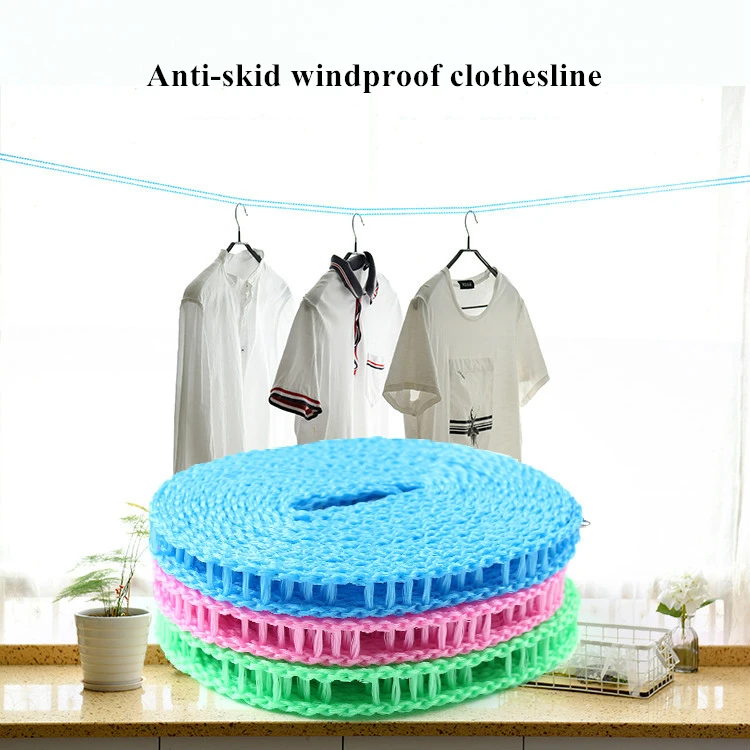 Portable anti-skid windproof clothesline fence-type clothesline drying quilt rope 5m clothesline outdoor travel clothesline