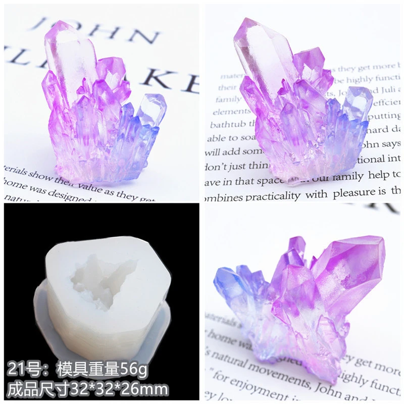 DIY Crystal Epoxy Resin Mold Ore Crystal Cluster Transparent Silicone Mold For Resin