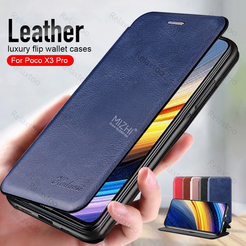 leather magnetic phone case for xiaomi poco x3 pro cover for poco x 3 x3 x3pro pocox3 pro 6.67'' wallet stand book cover coque