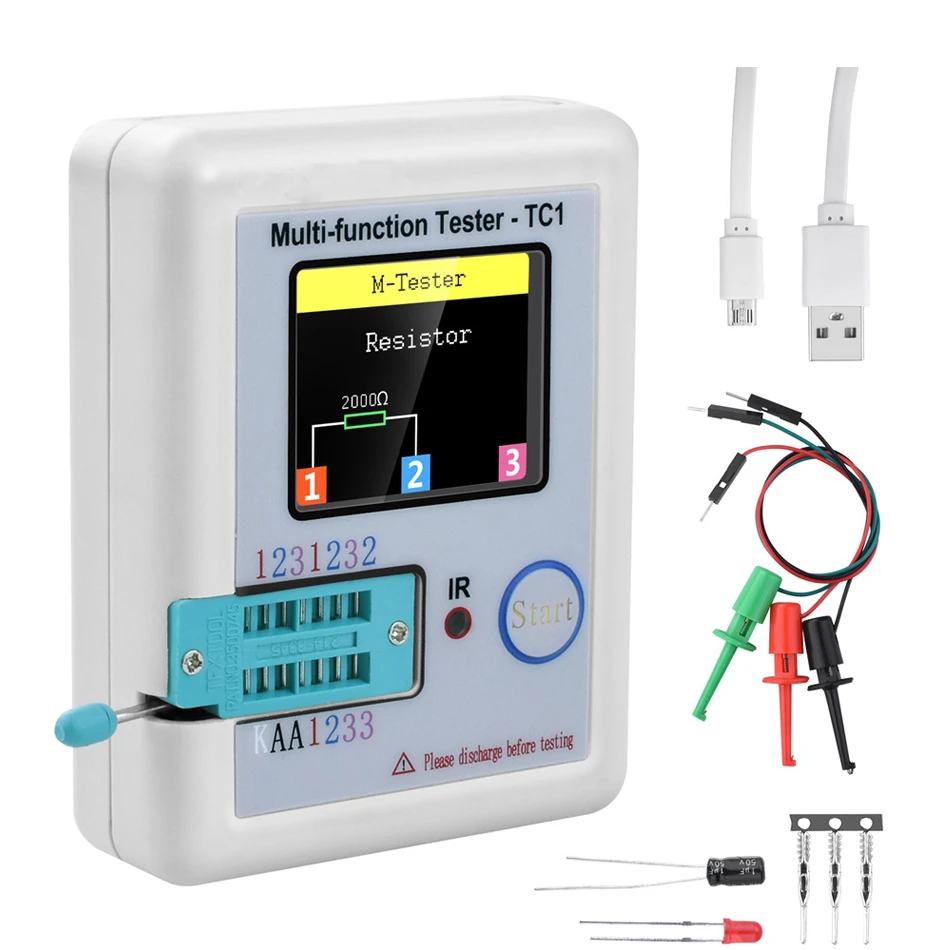 1.8 inch (160*128) Colorful Display Multi-functional TFT Backlight Transistor LCR-TC1 Tester for Diode Triode Capacitor Resistor