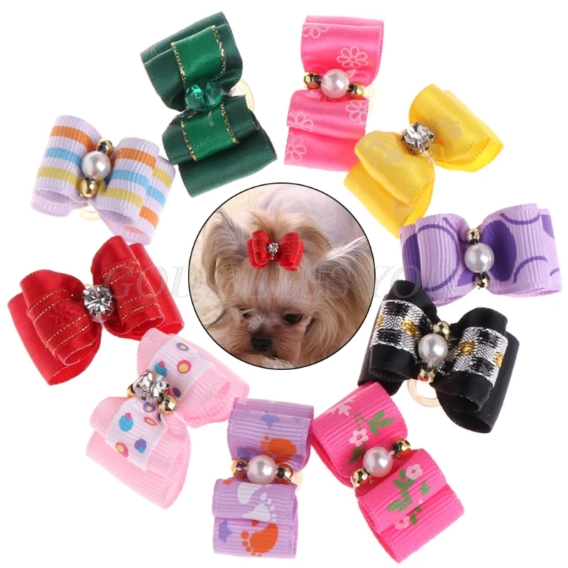 10 Pcs Pet Hair Clip Bow Knot Grooming Headdress Dog Cat Decoration Accessories Drop Shipping