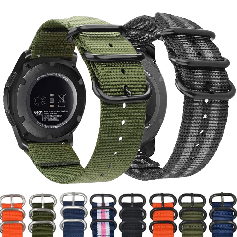 20mm 22mm sports nylon nato strap for Samsung Galaxy watch 4/3 46mm 42mm active 2 40mm 44mm Gear S3 bracelet Huawei GT2 Pro band